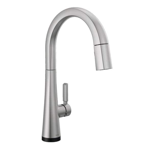 Delta Monrovia Touch/Touchless Arctic Stainless 16.63 in. H Pull Down Sprayer Kitchen Faucet with 360° Spout Swivel