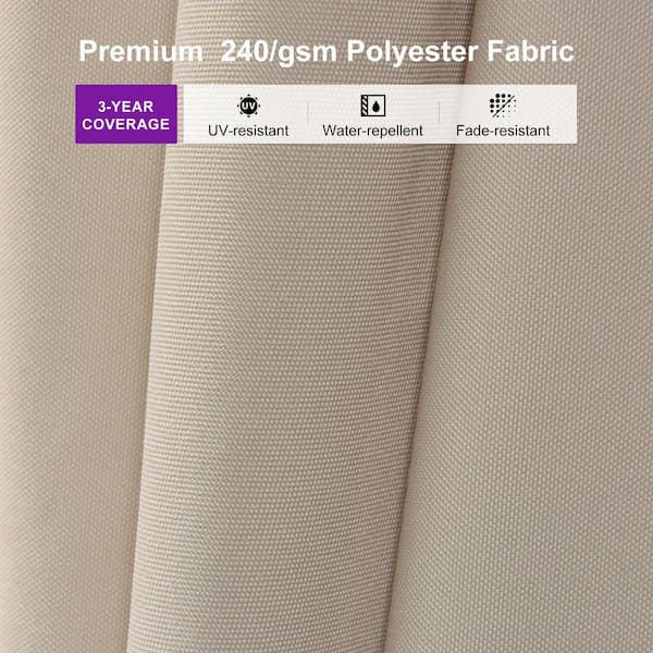 9 ft. Square Outdoor Cantilever Patio Umbrella Aluminum Offset 360° Rotation Umbrella in Beige