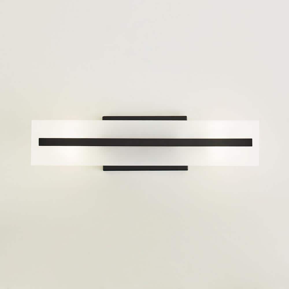 Dex Midnight Black 2-Light Bath Vanity with Satin Etched Glass