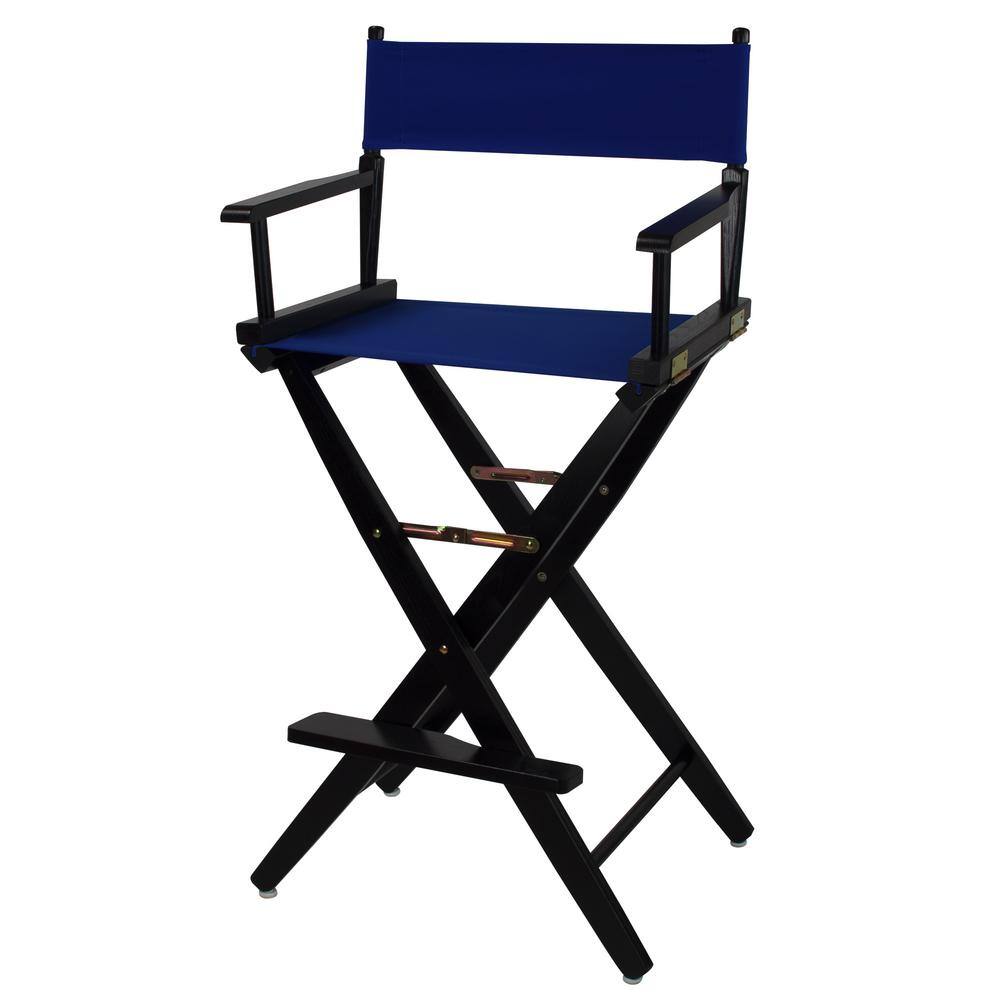 Royal Blue and Black 45.5'' Tall Wood Director's Chair