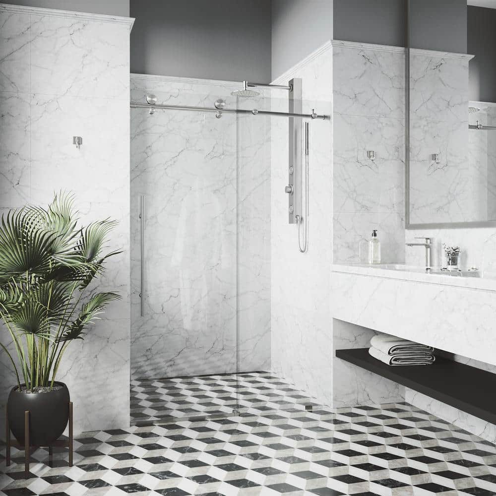 Elan E-Class 44-48" Frameless Sliding Shower Door with Clear Glass