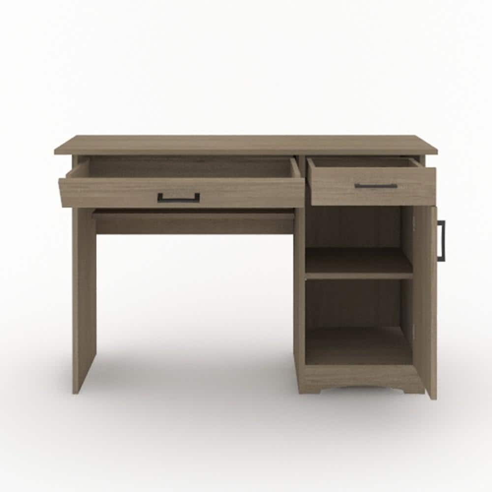 Silver Sycamore Wood Office Desk with Drawer and Keyboard Tray
