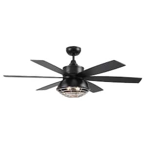 Rugged 52 in. Integrated LED Indoor/Outdoor Flat Black/Painted Nickel Ceiling Fan, Smart Wi-Fi Enabled Remote and Light