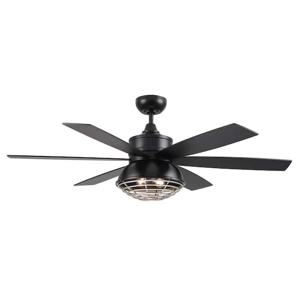 CRAFTMADE Rugged 52 in. Integrated LED Indoor/Outdoor Flat Black/Painted Nickel Ceiling Fan, Smart Wi-Fi Enabled Remote and Light
