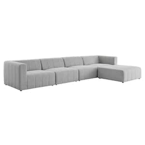 Bartlett Upholstered Fabric Upholstered Fabric 5-Piece Sectional Sofa in Light Gray