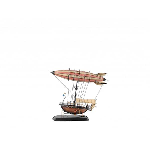 HomeRoots 12 in. Multicolor Steampunk Airship Model With Crows Nest