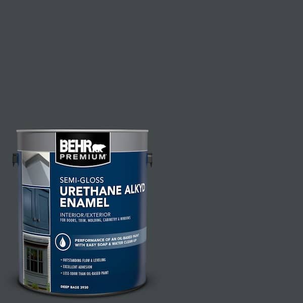 1 gal. #PPU24-23 Little Black Dress Urethane Alkyd Semi-Gloss Enamel Interior/Exterior Paint