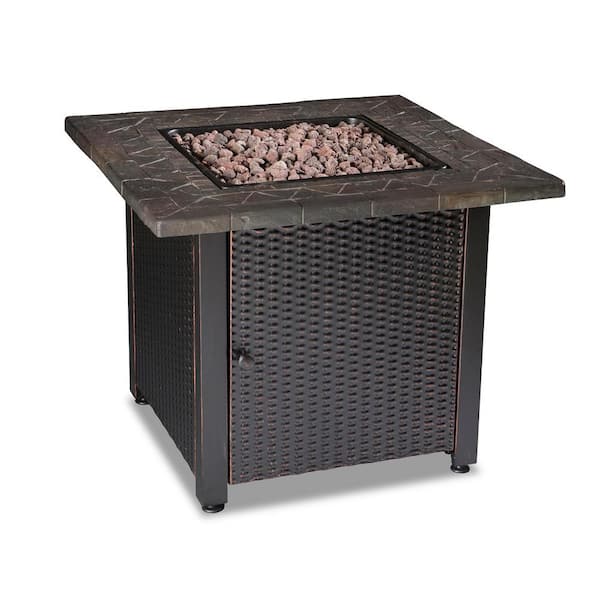 Endless Summer 30 inch Gas Firepit with Lava Rock and Real Slate Mantel Endless Summer 30 inch Gas Firepit with Lava Rock and Real Slate Mantel
