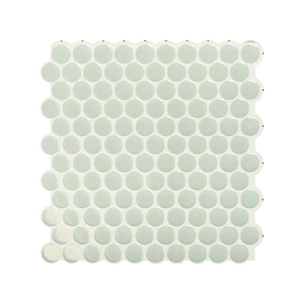 smart tiles Penny Sergio Green 8.97 in. x 8.95 in. Vinyl Peel and Stick Tile (2 sq. ft./4-Pack)
