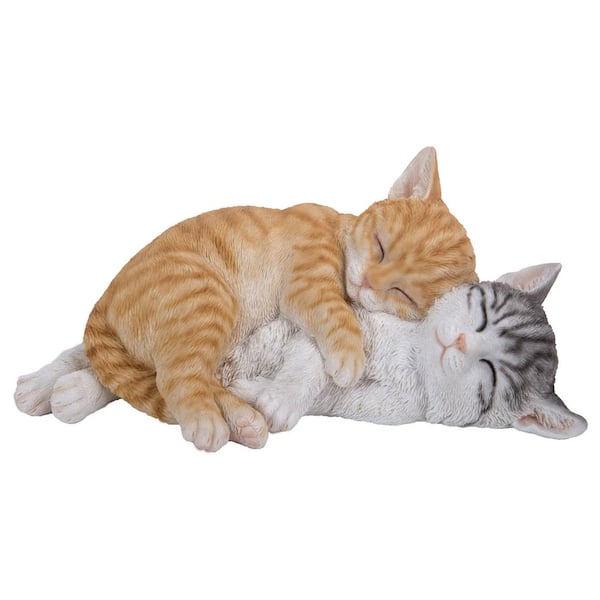 Sleeping Tabby Cats Statue