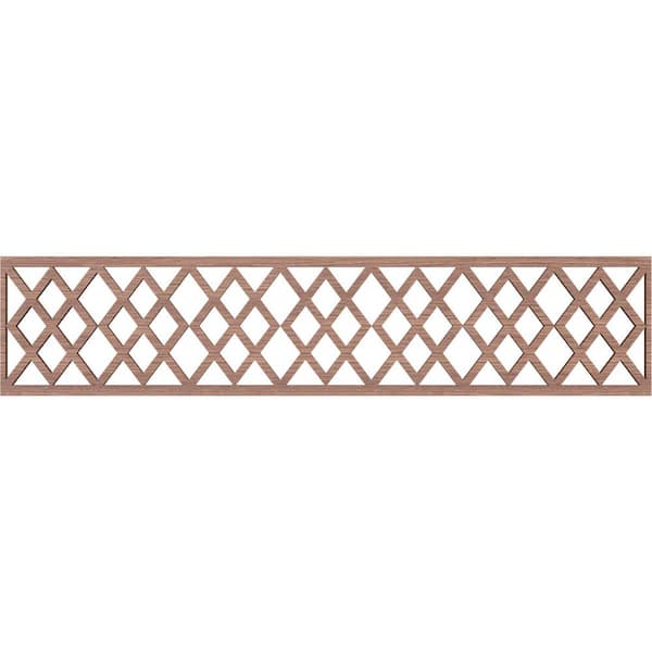 Ekena Millwork Hadley Fretwork 0.375 in. D x 46.75 in. W x 10 in. L Walnut Wood Panel Moulding