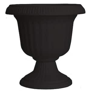 14 in. Black Southern Patio Large Outdoor Lightweight Resin Utopian Urn Planter