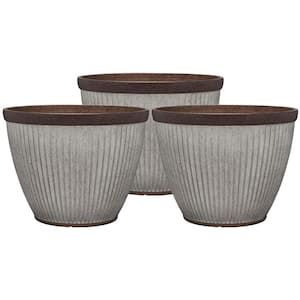20.5 in. Rustic Resin Outdoor Planter Urn (3-Pack)