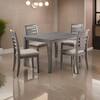 Benjara Owen 5-Piece Rectangle Gray Oak Wood Top Dining Set with Brown Polyester Cushion BM314611