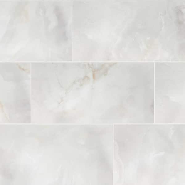 Daltile Kemperstone Onyx Gray Polished 12 in. x 24 in. Glazed Porcelain Floor and Wall Tile (17.10 sq. ft./Case)