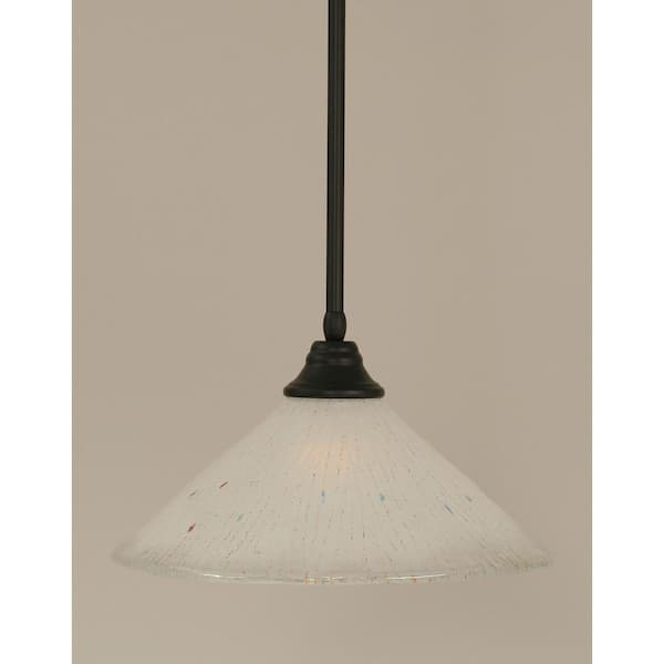 Unbranded Sparta 100-Watt 1-Light Matte Black Bowl Mini Pendant Light with Glass Shade
