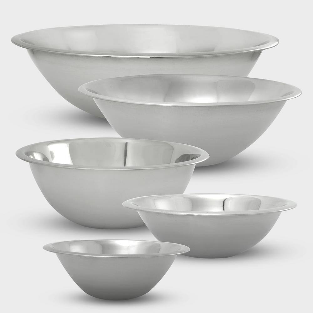 5-Piece Stainless Steel Mirror Polished Mixing Bowl Set