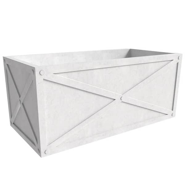 Bonsai Fiberstone Rectangular Planter Weather-Resistant Design MGO Clay Planter Pot for Indoor and Outdoor in White