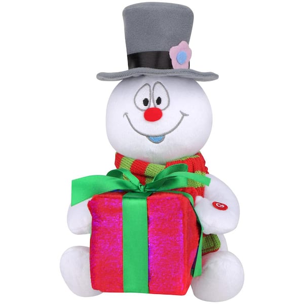 Unbranded 10.24 in. Animated Lightshow Plush Frosty with Present