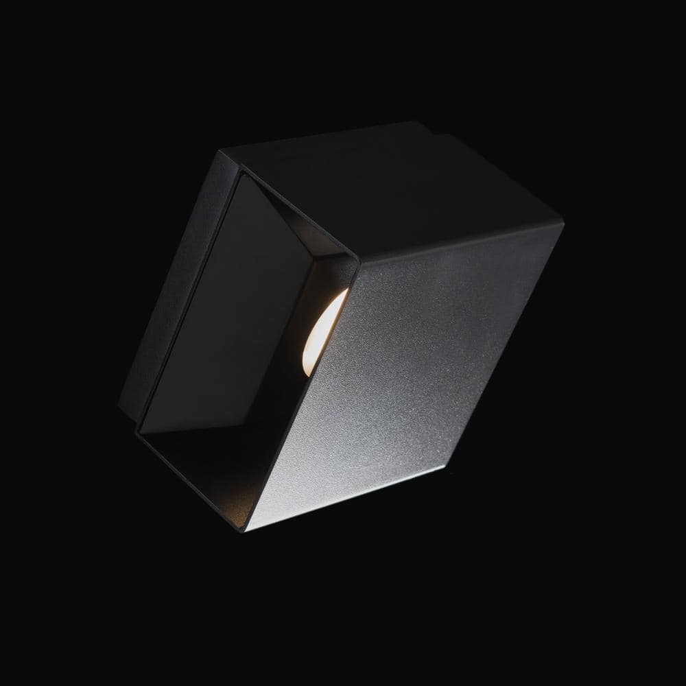 Boxi Black Aluminum LED Dimmable Flush Sconce - Energy Star