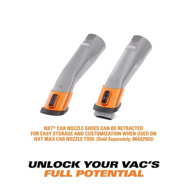 RIDGID - 2-1/2 in. NXT Max Car Nozzle Shoe Kit Attachments with Hard, Soft and Rubber Bristles for RIDGID NXT Wet Dry Vacs