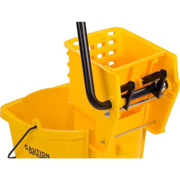 Yellow Mop Bucket & Wringer (35 Qt.): WebstaurantStore