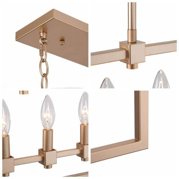 Glayse Collection Five-Light Antique Bronze Clear Glass Luxe Linear  Chandelier Light - 15.000 x 39.380 x 13.380 - Bed Bath & Beyond -  19821670