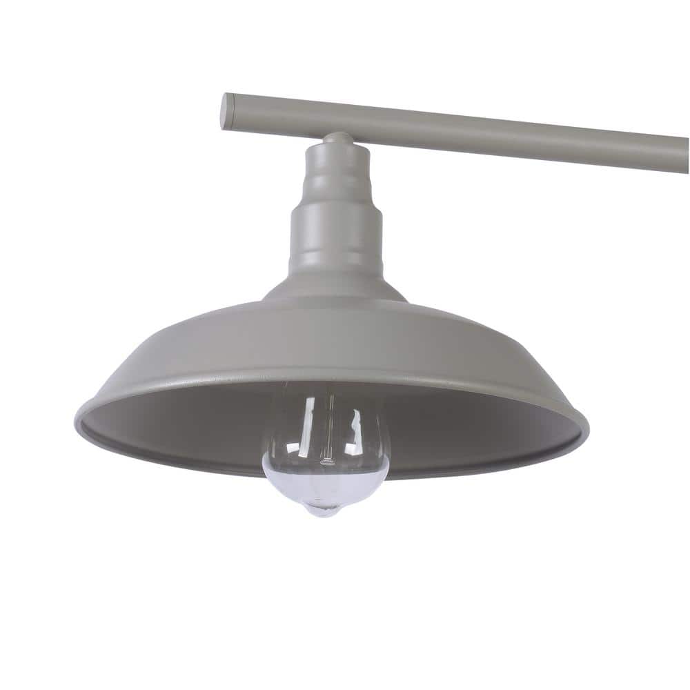Gray Metal 3-Light Industrial Island Chandelier