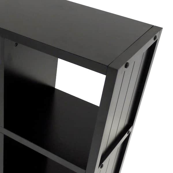 Timothy 53"H 4x2 Grid Black Shelving unit