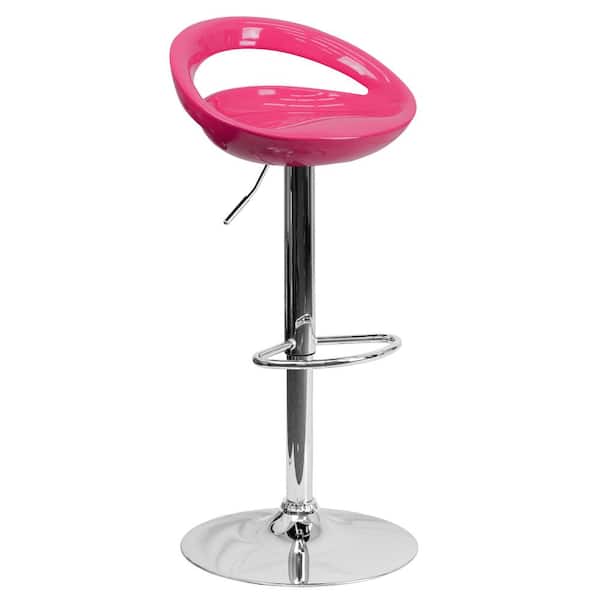 Flash Furniture Adjustable Height Pink Bar Stool