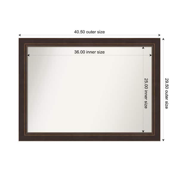 Amanti Art Lara Bronze 40.5 in. W x 29.5 in. H Custom Non-Beveled Wood Framed Bathroom Vanity Wall Mirror