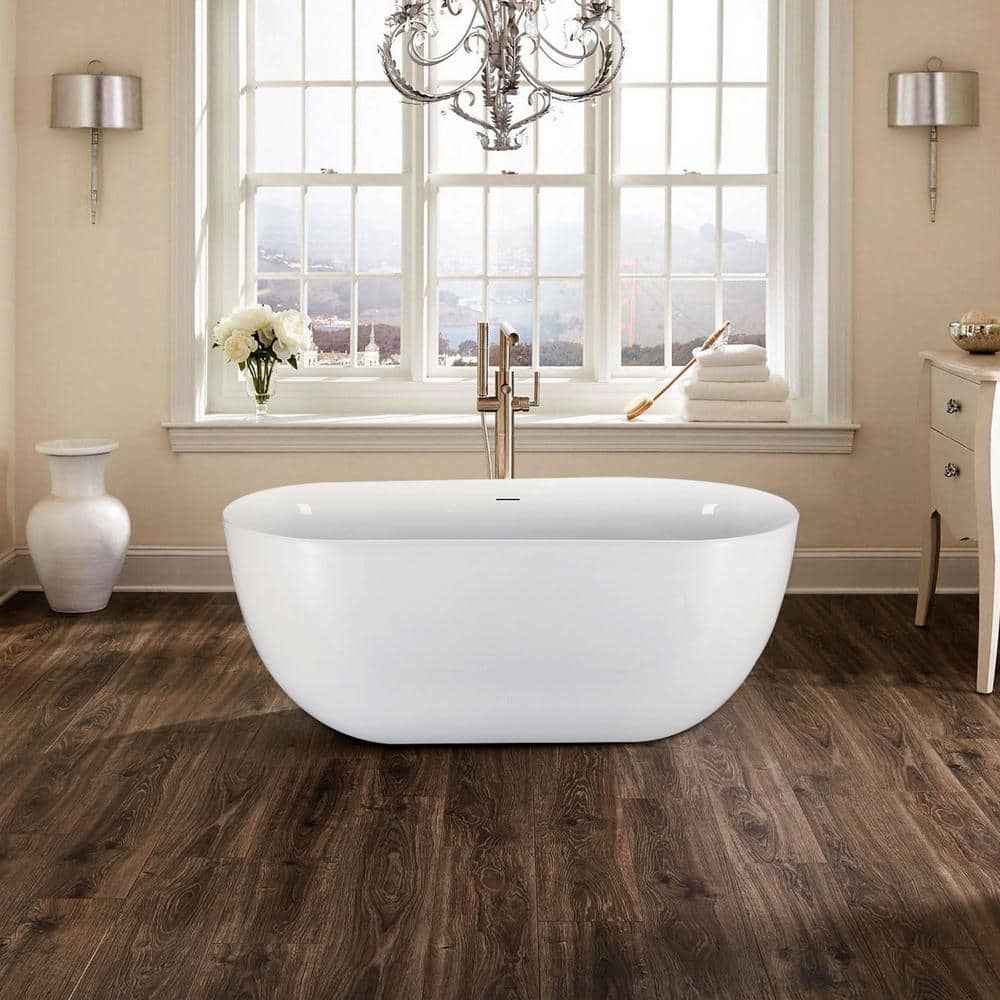 67 in. x 31 in. Acrylic Freestanding Soaking Bathtub with Center Drain in White price history on PriceWatchPro