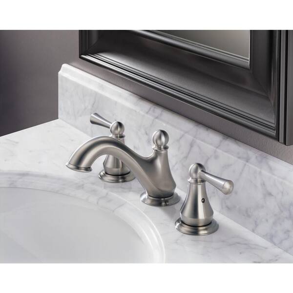 Widespread 2-Handle Bathroom Faucet in Stainless Delta Haywood 8 in 