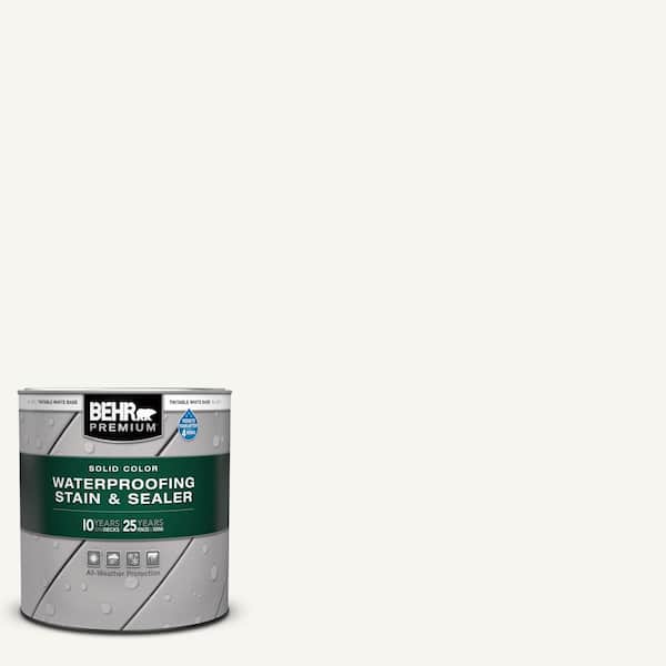 BEHR PREMIUM 1 qt. White Base Solid Color Waterproofing Exterior Wood Stain and Sealer