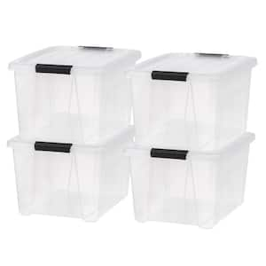 32 qt. Buckled Clear Box, Clear, 4-Pack