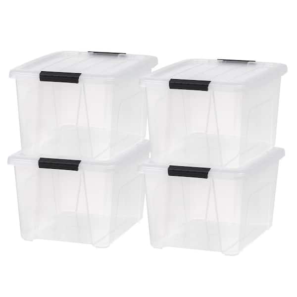 32 Qt./8 Gal. Buckled Clear Box, Clear (4-Pack)