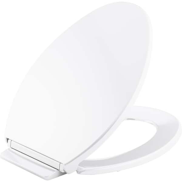 Highline Quiet Close Elongated Closed Front Toilet Seat White Easy Cleaning 