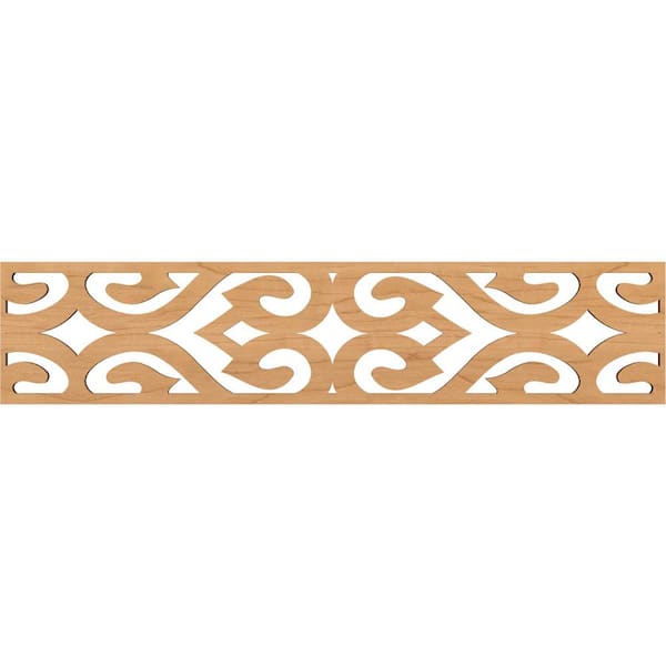 Ekena Millwork Keene Fretwork 0.375 in. D x 46.75 in. W x 10 in. L Maple Wood Panel Moulding