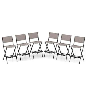 Folding Metal Outdoor Bar Stool (6-Pack)