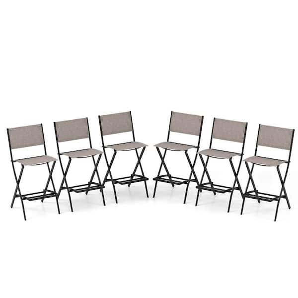 Costway Folding Metal Outdoor Bar Stool (6-Pack)