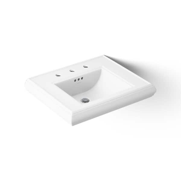 Memoirs Classic 24 in. Ceramic Pedestal Sink Basin in White with Overflow Drain