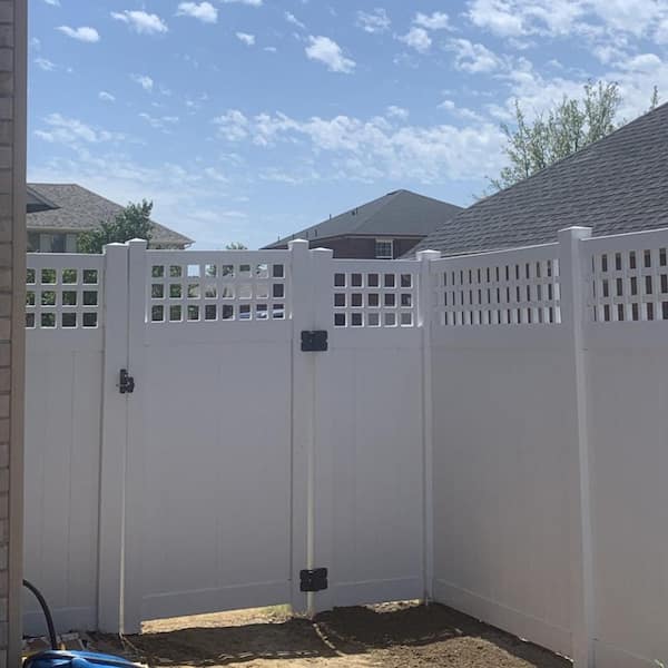 Gideon 3.5 ft. x 6 ft. White Vinyl Privacy Single Fence Gate Kit