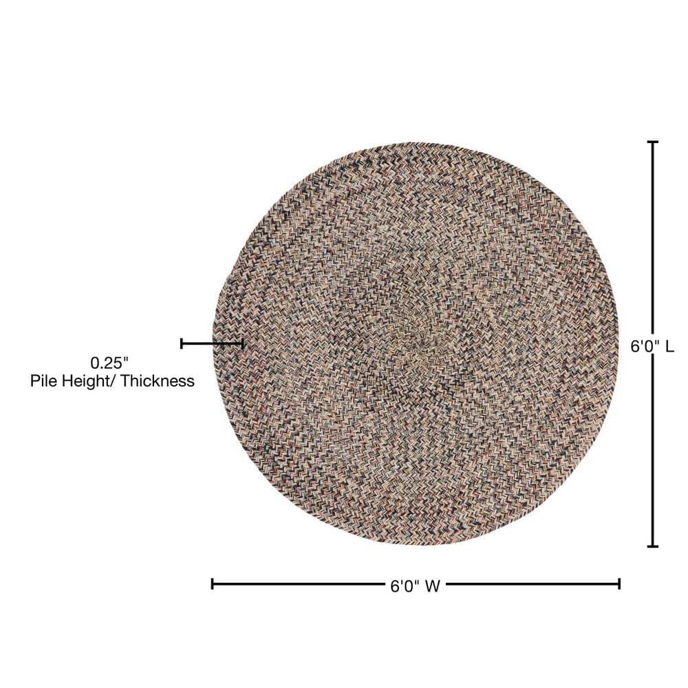Handmade Reversible Blue Cotton Round Braided Rug