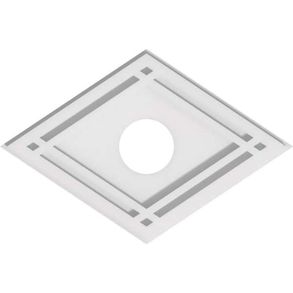 Ekena Millwork 16 in. x 10.62 in. x 1 in. Diamond Architectural Grade PVC Contemporary Ceiling Medallion