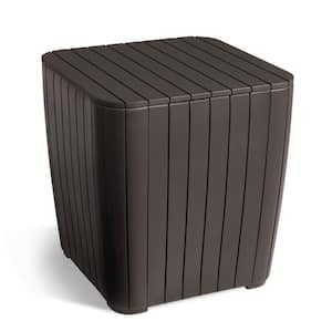 Luzon Rezolith Brown Outdoor Side Table with Storage