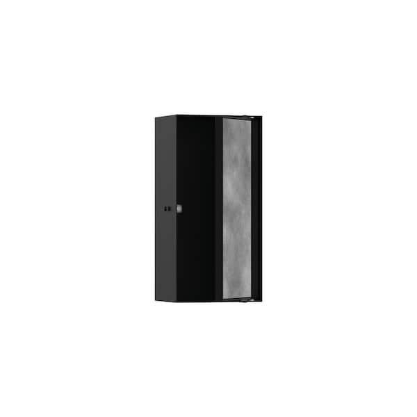 Hansgrohe XtraStoris Rock 9 in. W x 15 in. H x 4 in. D Stainless Steel Shower Niche with Tileable Door in Matte Black