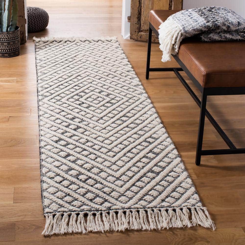 Natura 2 ft. x 14 ft. Ivory/Black Diamond Stripes Runner Rug price history on PriceWatchPro