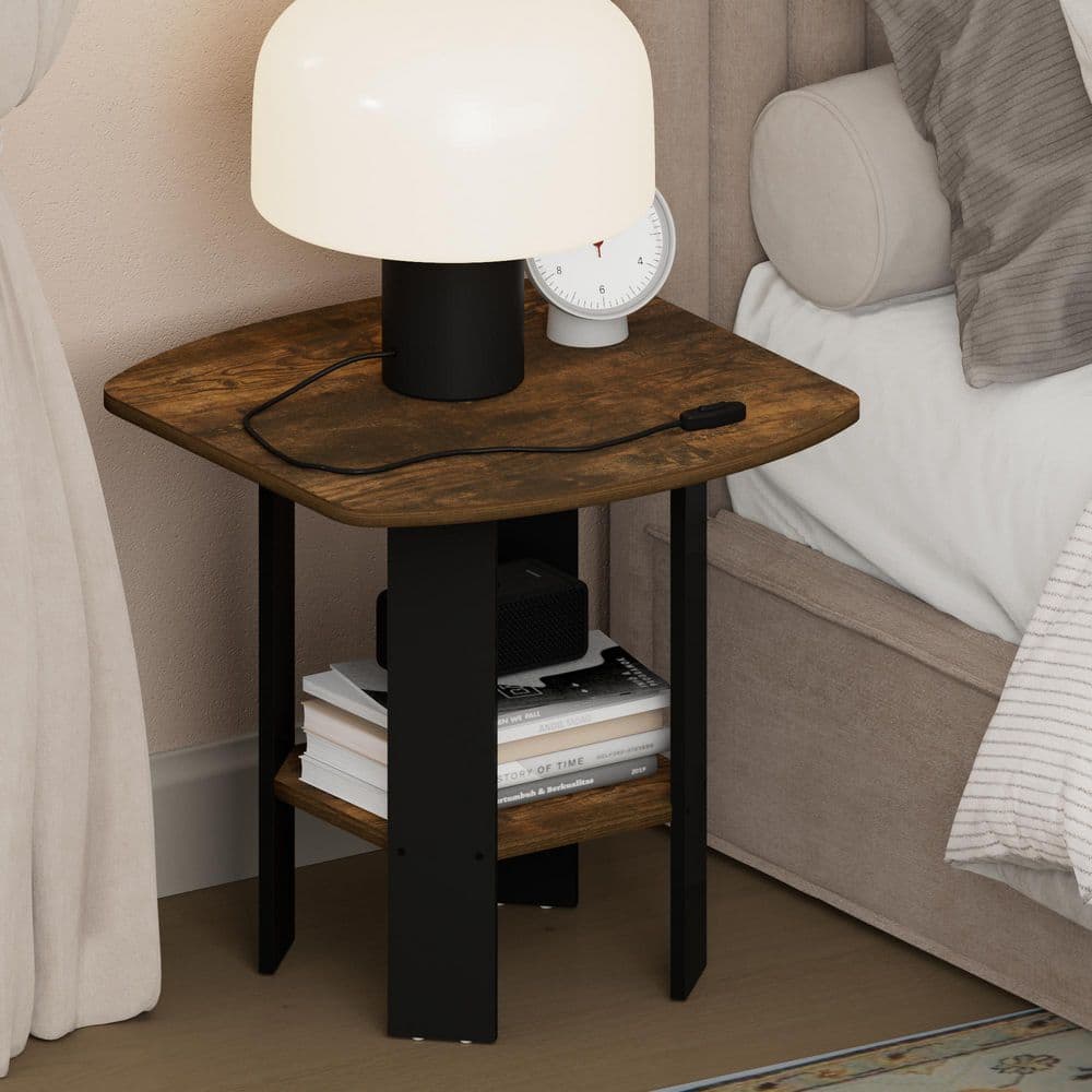 SIMPLE DESIGN Amber Pine/Black 20 in. W Nightstand price history on PriceWatchPro