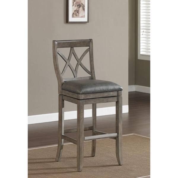 American Heritage Hadley 30 in. Glacier Cushioned Bar Stool