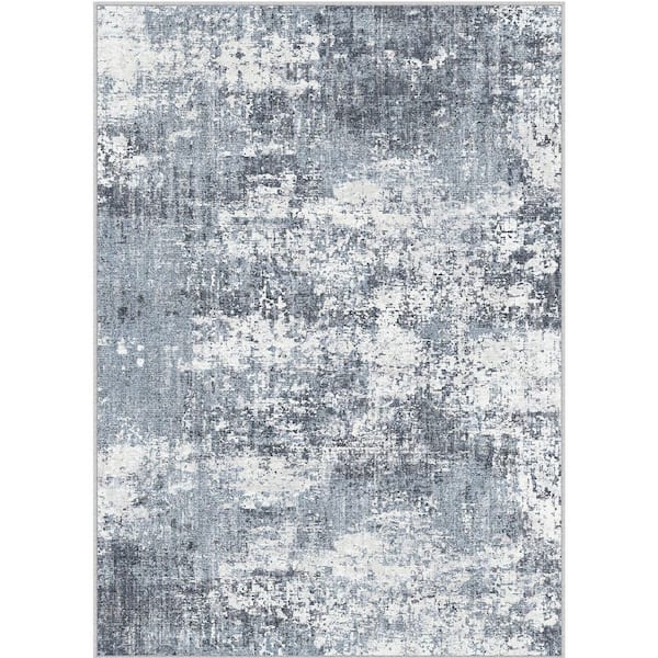HaiiMeid Mist Blue 5 ft. x 7 ft. Modern Abstract Area Rug